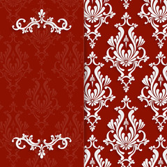 Vector Red Floral 3d Christmas and Invitation Background Template