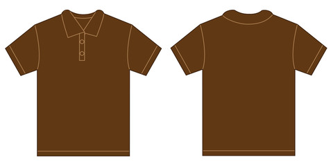 Brown Polo Shirt Design Template For Men