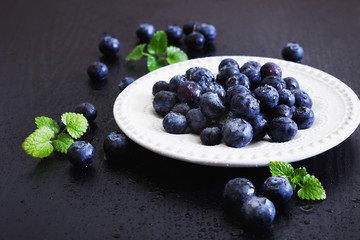 ripe blueberries