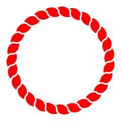 Circle red rope vector line art isolated
