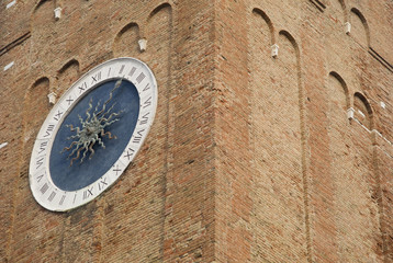 Fototapeta na wymiar Chioggia, Italy. Tower clock