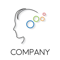 Vector sign abstract concept of psychologist, analyst or scienti