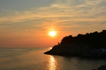 Sonnenuntergang an der kroatischen Adriaküste
