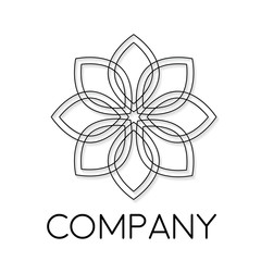 Naklejka premium Vector sign abstract flower, in linear style