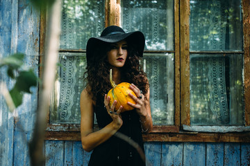 Vintage woman as witch