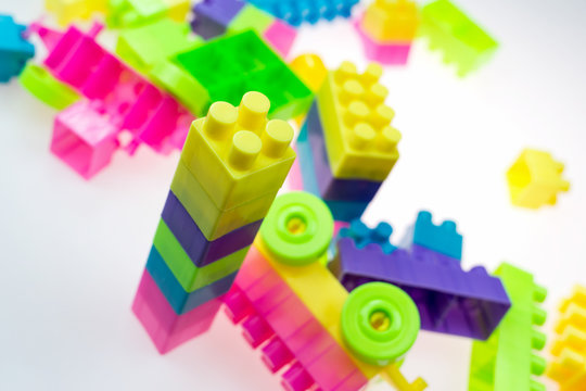 macro colorful blocks for baby