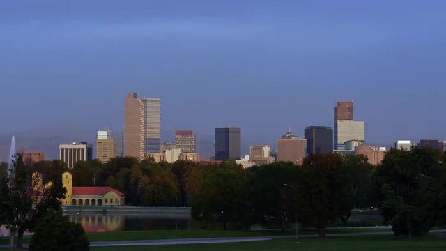 Denver Skyline at Dawn Time-lapse
