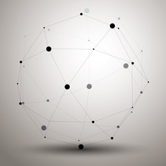 Vector complicated 3d figure, modern digital technology style