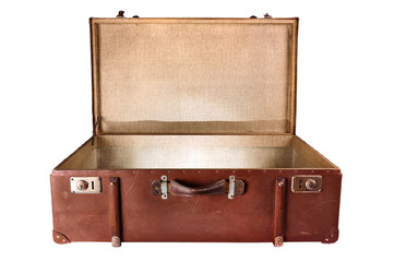 Vintage Suitcase isolated on white