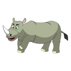 Rhinoceros Cartoon Vector Illustration