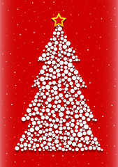 Abstract Christmas Tree| Christmas card in red