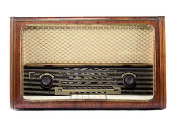Vintage radio isolated on a white background
