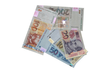 Obraz na płótnie Canvas kuna croatian currency banknotes arrow