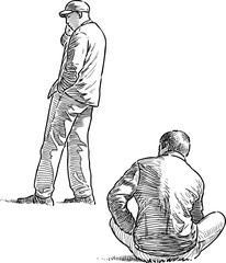 men in the city park