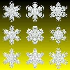 Christmas snowflake patterns - gold
