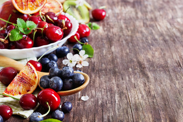 ripe berries and fruits