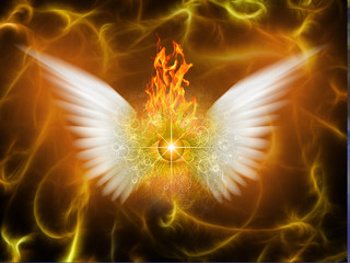 White winged being of fire