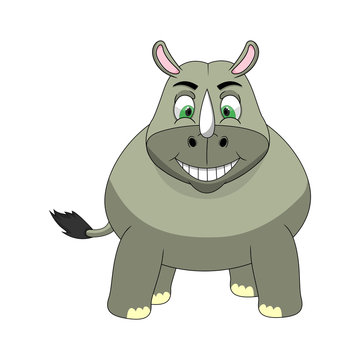 Rhinoceros Cartoon Vector Illustration