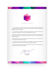 Visual identity with letter logo elements polygonal style Letterhead and geometric triangular design style brochure cover template mockups for business with Fictitious name