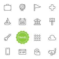 Fototapeta premium Set of Travel Holiday Vector Illustration Elements can be used as Logo or Icon in premium quality