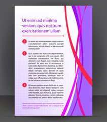 Magazine, flyer, brochure, beauty cover layout violet design template, vector Illustration