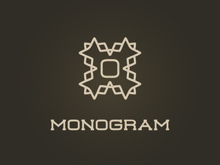 Compact Monogram Design Template with Letter Vector Illustration Premium Elegant Quality