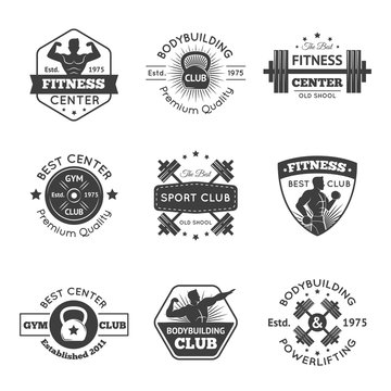 Fitness Gym Emblems Set