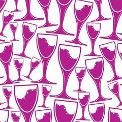 Winery theme vector seamless pattern, decorative stylish wine go