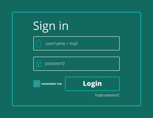 Login form window vector flat design