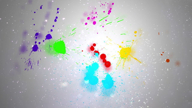 Paint drops over glass colorful - Full HD. Colorful Paints splashing one by one one the glass - 1080p. Use for background and transition.