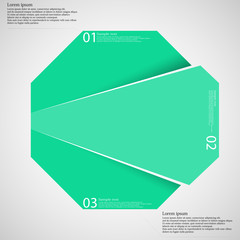 Hexagon randomly cut to three parts on light