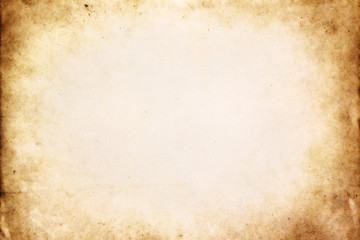 Old brown paper texture with vignette
