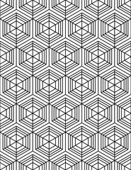 Black and white abstract textured geometric seamless pattern. Ve