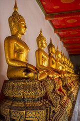 Buddha statue at temple in Bangkok Thailand