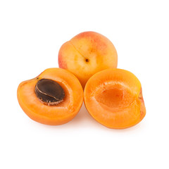 Apricots Fruit over White