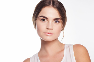 Face of girl with smooth perfect skin tone