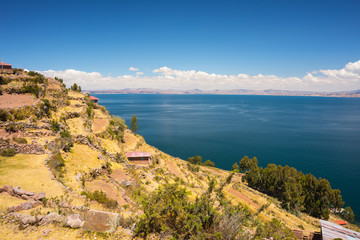 Landscape on Taquile Island, Titicaca Lake, Bolivia