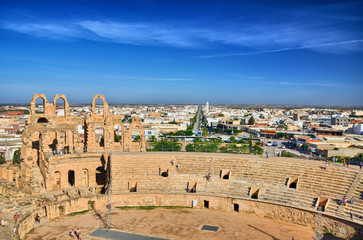 Ruins of the largest coliseum in North Africa. El Jem,Tunisia