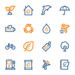 Green ecology web icons set