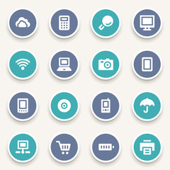 Cloud computing web icons set