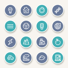 Green ecology web icons set