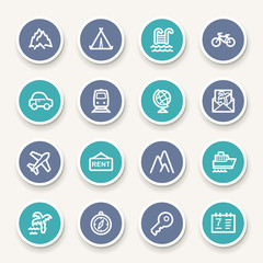 Travel web icons set