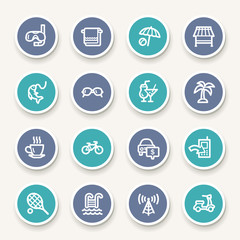Vacation web icons set