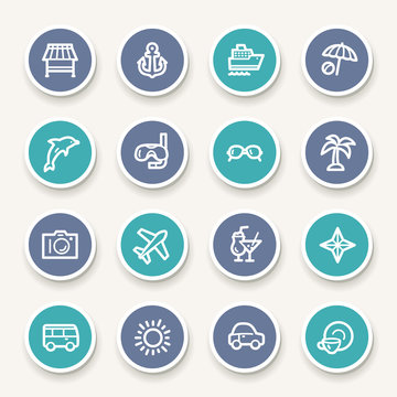 Vacation web icons set