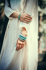 woman hands with bracelets