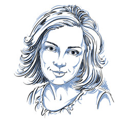 Graphic vector hand-drawn illustration of white skin attractive