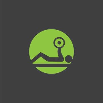 Barbell Bench Press Cut Identity Template Icon