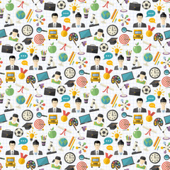 Vector school seamless pattern