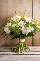 Bouquet with freesia and tulips