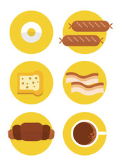 Breakfast Icons. flat design elements. vector